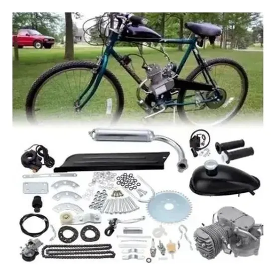 Kit Motor Bicicleta 80cc Completo Motorizada Gasolina Tanque Foto 1