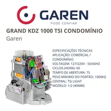 Kit Motor Deslizante Grand Kdz Tsi Garen Bi 4,5m Cremalheira Foto mini 2