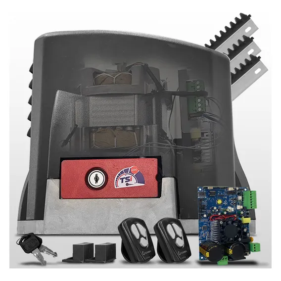Kit Motor Portão Eletrônico Deslizante Kdz Garen Tsi Pro 1/2hp 4s 800kg Bivolt 4,5m Cremalheira Foto 1