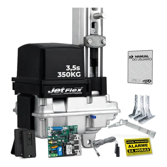 Kit Motor Ppa Basculante Jet Flex 1,5m 3 Sup Portão 350kg 4s 110v/220v Foto 1