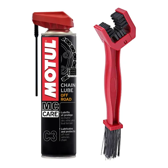 Kit Motul C3 Lubrificante Corrente 400ml + 1 Escova Corrente Foto 1