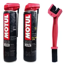 Kit Motul Limpa E Lubrifica Corrente C1 + C4 + Escova Foto mini 1