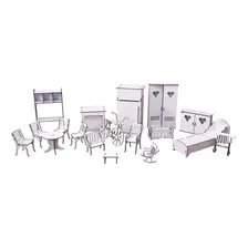 Kit Móveis Em Mdf Branco 18 Peças Escala Barbie - Darama Foto  mini 1