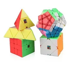 Kit Moyu Mofangjiaoshi Pyraminx+ Skewb+ Megaminx+ Square+ 2x2 Cor da estrutura Stickerless Foto mini  3