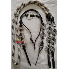 Kit Muladeiro Preto Redea Grossa De Algodão Cabeçada Argolas Foto  mini 1