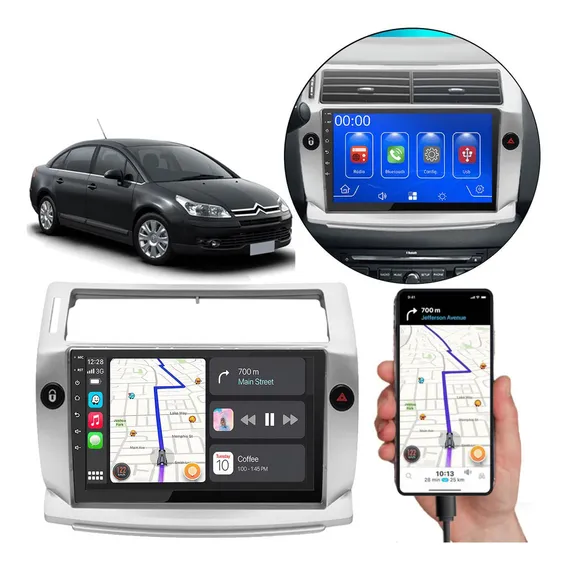 Kit Multimidia Carplay Android Auto Mp5 Citroen C4 Pallas Cor Prata Foto 1