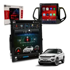 Kit MultimÃdia Tesla 64gb Carplay Gps Bt Compass 2017 À 2022 Cor Jeep Compass 2018 Foto mini 1
