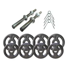 Kit Musculação 20kg 2 Barras Cromadas 8 Anilhas 3kg/2kg Foto mini 1