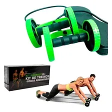 Kit Musculação Exercícios Elástico + Roda Treino Completo Foto mini 2