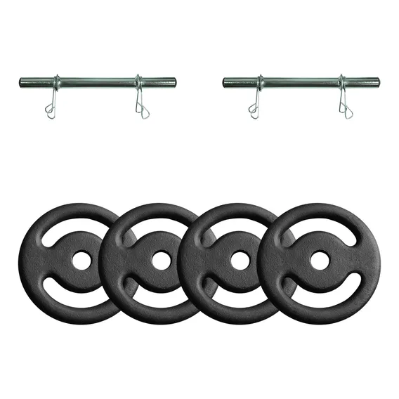 Kit Musculação 16 Kg Barras E Anilhas - Treino Em Casa Foto 1