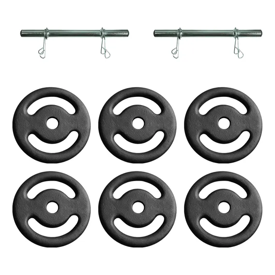 Kit Musculação 30 Kg Barras E Anilhas - Treino Academia Casa Foto 1