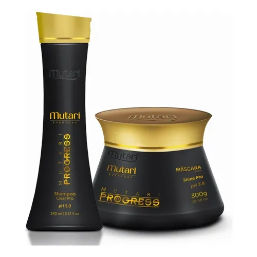 Kit Mutari Progress Progressiva Shampoo + Máscara Hidratação Foto 1