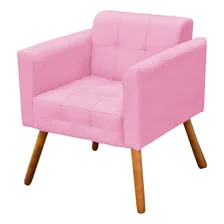 Kit Namoradeira 2 Lugares E 02 Poltronas Elisa Suede Cor Rosa Beb D'Rossi Foto mini  2