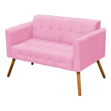 Kit Namoradeira 2 Lugares E 02 Poltronas Elisa Suede Cor Rosa Beb D'Rossi Foto mini  3