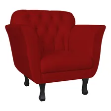 Kit Namoradeira Decorativa Dália + 2 Poltronas Suede Vermelho Foto mini  2