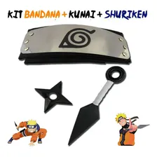 Kit Naruto Bandana Da Folha + Kunai 22cm + Shuriken 10cm Foto mini 4