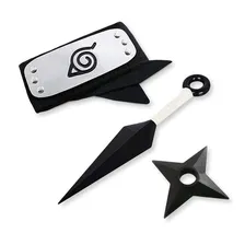 Kit Naruto Bandana Da Folha + Kunai 22cm + Shuriken 10cm Foto  mini 1