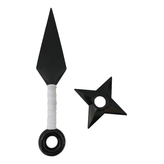 Kit Naruto Kunai 25cm + Shuriken 10cm - K282 Foto 1