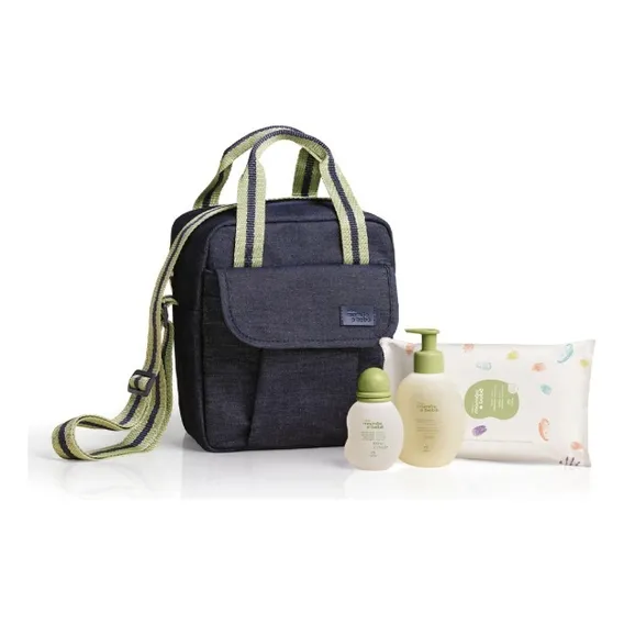 Kit Natura Mamãe E Bebê Com Frasqueira Cor Cinza E Verde Foto 1