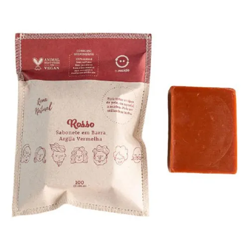 Kit Natural Vegano Natural 2 Sabonetes Argila Vermelho Foto 1