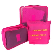 Kit Necessaire Bolsa Organizador De Viagem 04 P/ Mala Cor Rosa Foto  mini 1