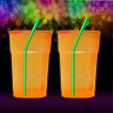 Kit Neon 200 Item Copo+canudos Festa Copo Descartavel Cor Sortido Foto mini 2