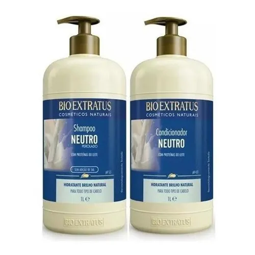 Kit Neutro Shampoo + Condicionador 1 Litro Bio Extratus Foto 1