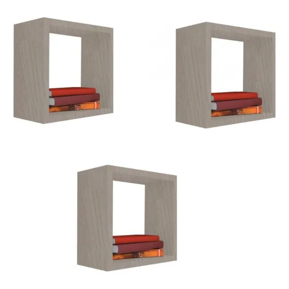 Kit Nicho Decorativo Madeirado 50x50x15 Cm Mdf Foto 1