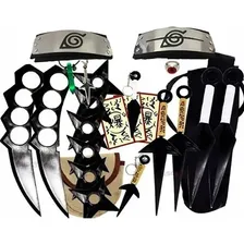 Kit Ninja Kunai Naruto Anel Colar Shuriken Bandana Itachi Kk Foto mini 1