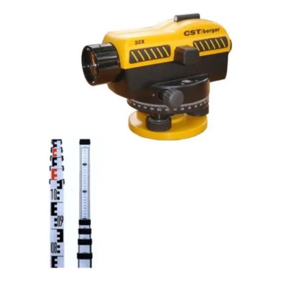 Kit Nível Óptico Automático 32x Com Mira De 5 Metros Foto 1