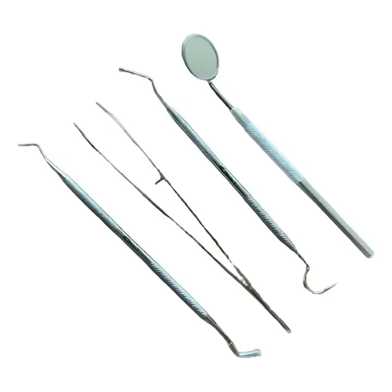 Kit Odontológico-escavador-cureta Maccall-espelho-pincá Clín Foto 1