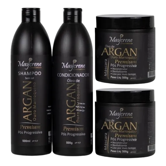 Kit 脫leo Argan Premium P贸s Progressiva Maycrene C 2 Mascaras Foto 1