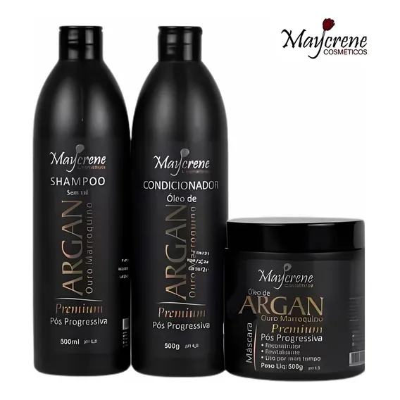 Kit 脫leo De Argan Ouro Marroquino P贸s Progressiva Maycrene Foto 1