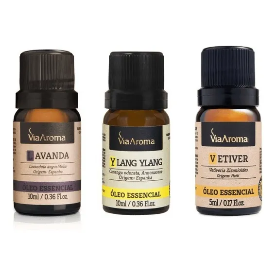 Kit Óleos Essenciais Lavanda + Ylang Ylang + Vetiver Foto 1