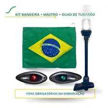 Kit Olho De Tubarão Led Mastro Preto Led Com Bandeira Brasil Cor Da Luz Olho Preto Foto mini 2