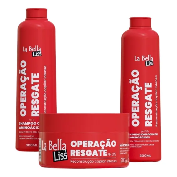 Kit Operação Resgate La Bella Liss Shamp + Cond + Masc Foto 1