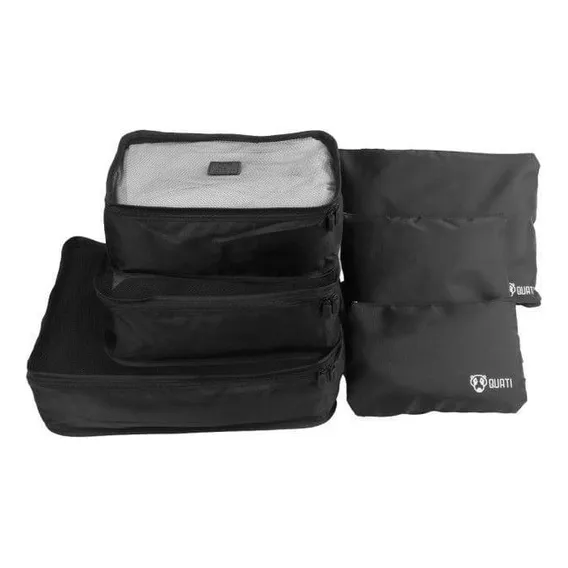 Kit Organizador Mala Viagem Preto 6 Peças Quati Travel Foto 1