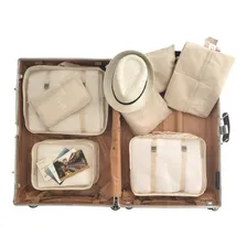 Kit Organizador Para Mala De Viagem 7 Peças Necessaire Cor Bege Foto mini 3