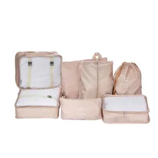 Kit Organizador Para Mala De Viagem 7 Peças Necessaire Cor Bege Foto mini 1