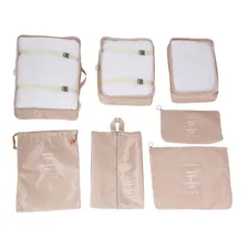 Kit Organizador Para Mala De Viagem 7 Peças Necessaire Cor Bege Foto mini 4