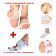 Kit Ortese Hálux Valgo + Par De Meias Corretor De Joanetes Cor Branco/nude Foto mini 1