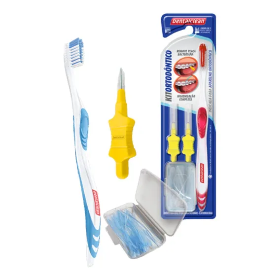 Kit Ortodontico Dentalclean Escova Interdental E Passa Fio Foto 1
