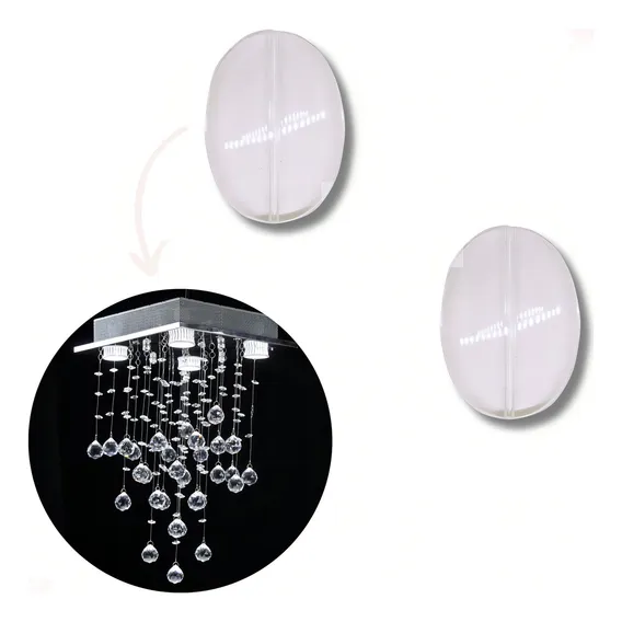 Kit Oval Passante 35x25mm Em Acrilico Com 500g Para Lustres Comprimento 35 Mm Cor Cristal/transparente Diâmetro 25 Mm Foto 1