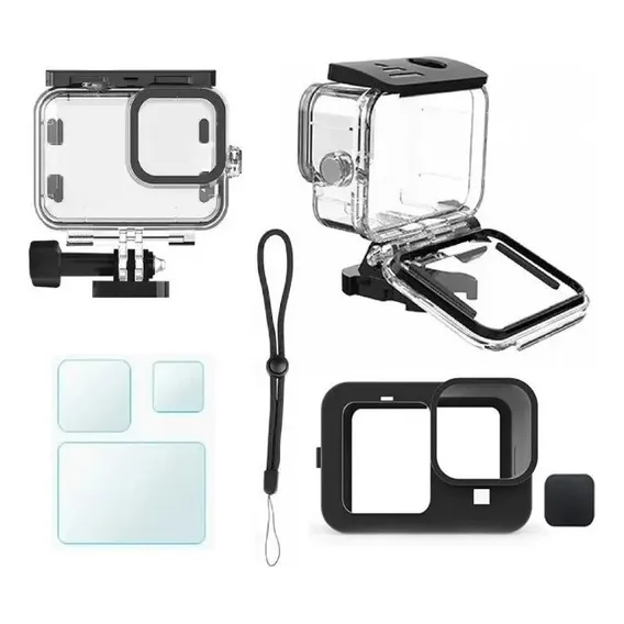 Kit P Gopro Hero 9 Black Case Estanque Película Capa Silicon Foto 1