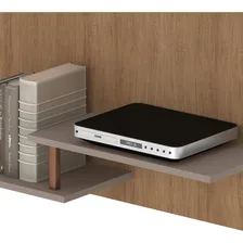 Kit Painel Com Rack Com Nicho Para Sala Cor Mel/ Fendi Foto mini  3