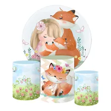 Kit Painel E Capas Raposa Wkpc-344 Medida Na Descrição Cor Laranja Personagem Raposinha Foto  mini 1