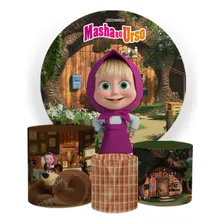 Kit Painel Redondo 1,5 + Cilindros Masha E O Urso Cor Masha e o Urso REF0453LIC Foto mini 1
