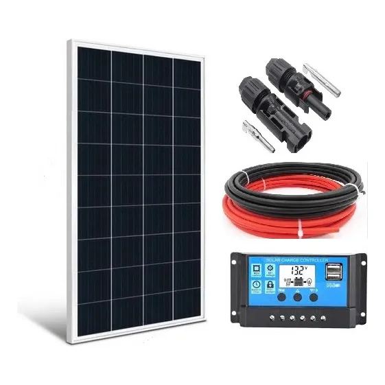 Kit Painel Solar Fotovoltaico 150w Com Controlador Foto 1