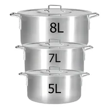 Kit Panela Feijoada Caldo De Alumínio 3 Peças Industrial Foto mini 2