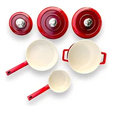 Kit Panelas Vicalina Alemã Ceramica Completo Com Utensilios Cor Vermelho Foto mini 1